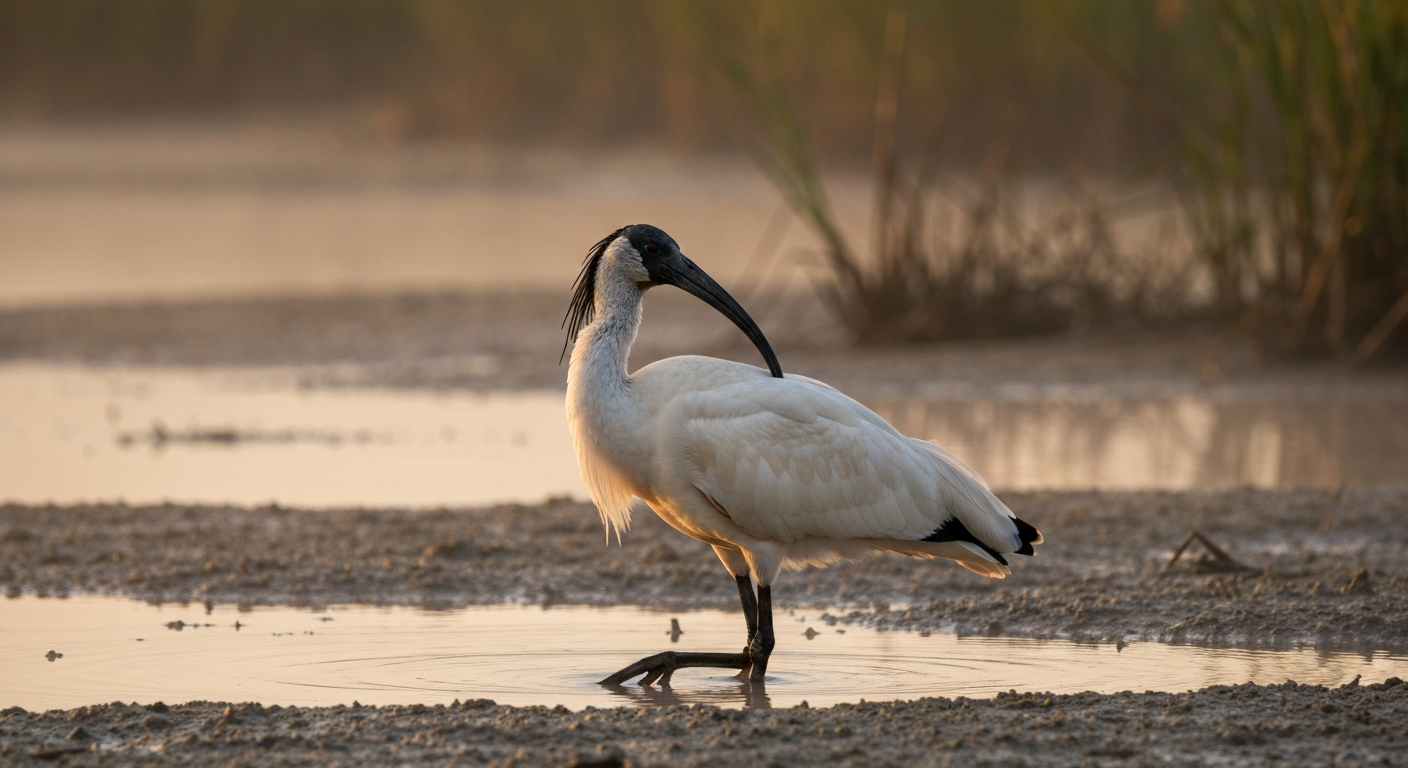 L'Ibis sacré, un oiseau des lagunes qui séduit les amoureux de la nature