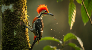 Le Pic flamboyant : portrait d'un oiseau de forêt qui fascine les observateurs