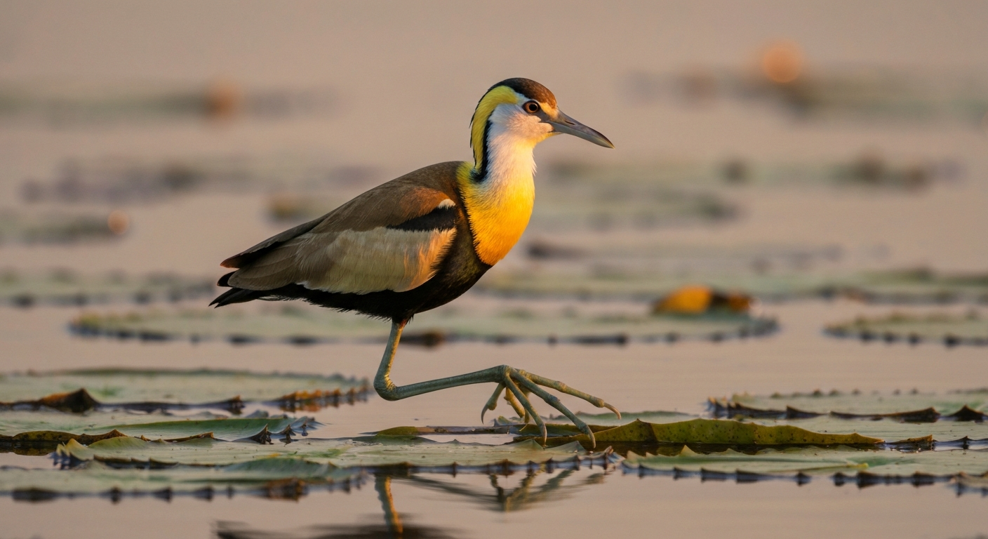 Jacana à poitrine dorée : le marcheur d'or des nénuphars expliqué pas à pas