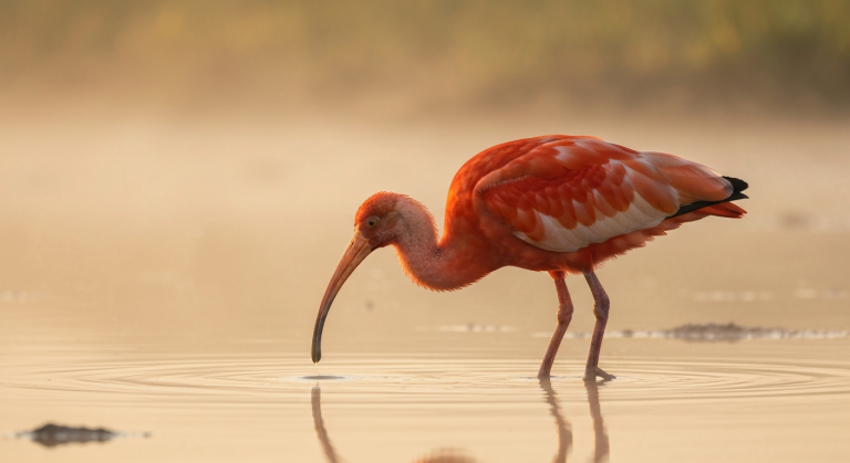 L'Ibis rouge, icône écarlate des lagunes et des observateurs