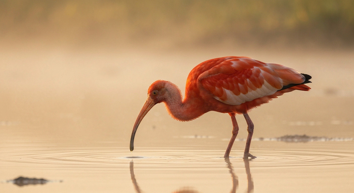 L'Ibis rouge, icône écarlate des lagunes et des observateurs