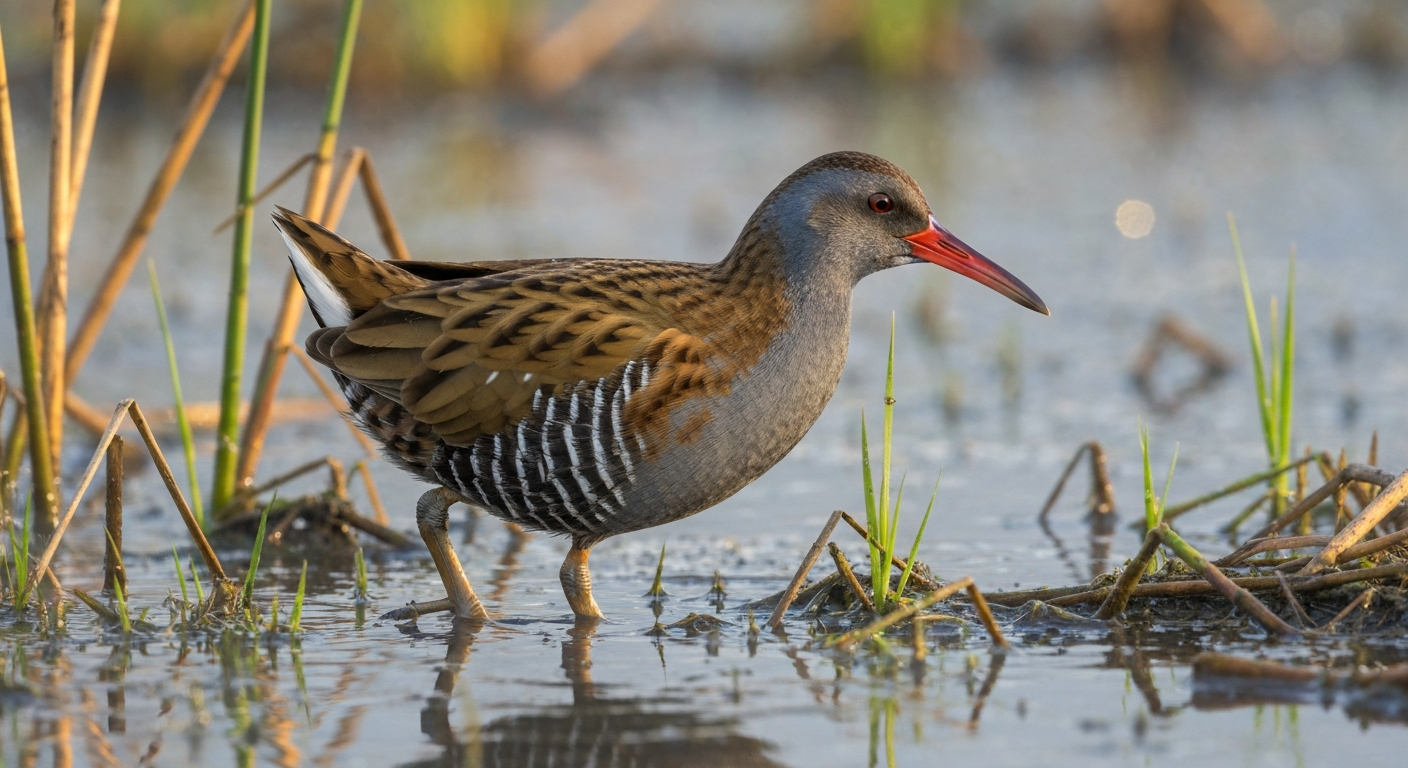 Râle d'eau : le portrait d'un oiseau furtif des roselières